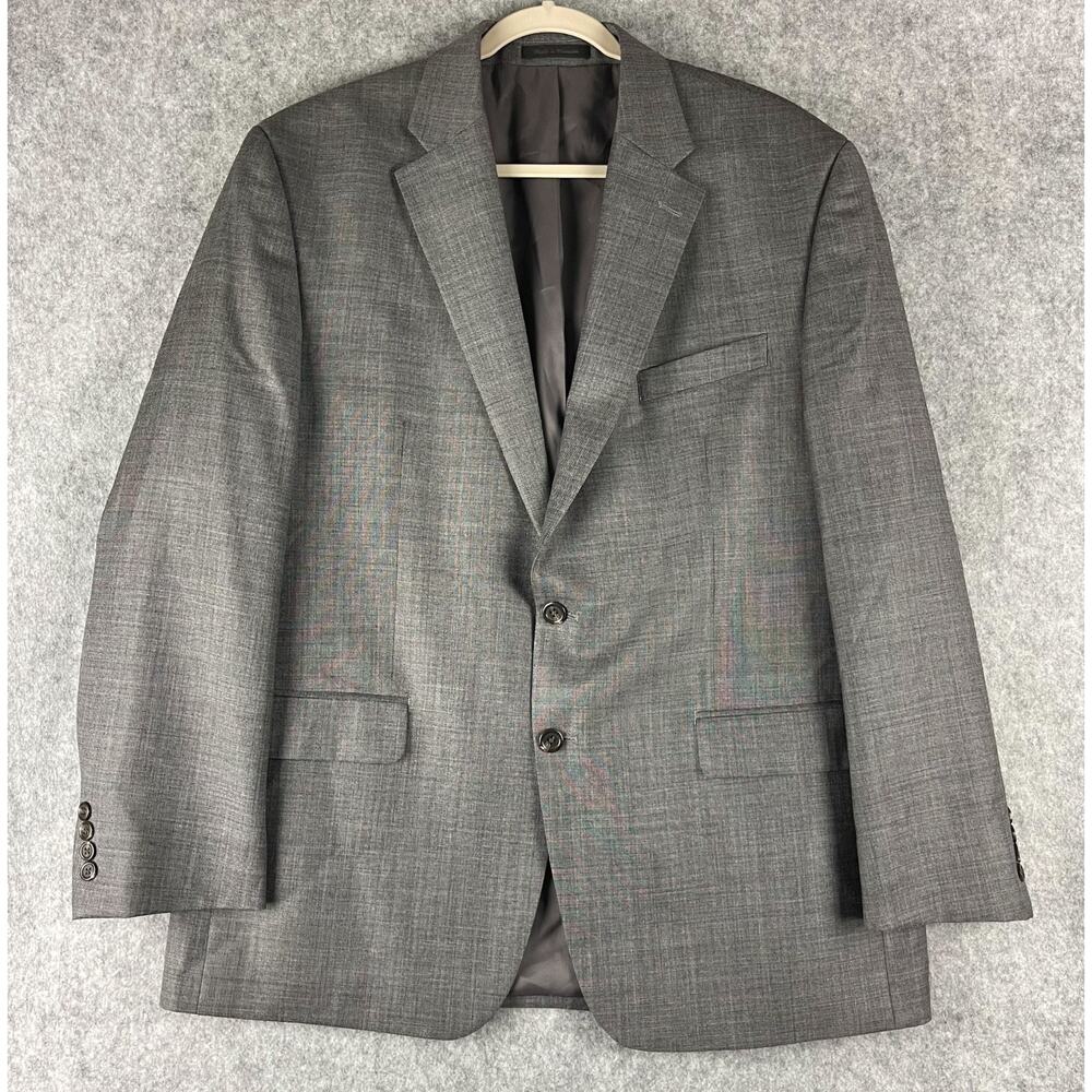 Chaps Wool‎ Blazer Sport Coat Mens 44R Gray 2 Button Classic Career